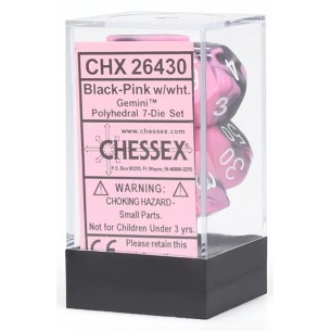 Chessex - Set 7 Dadi - Gemini Black/Pink/White 2