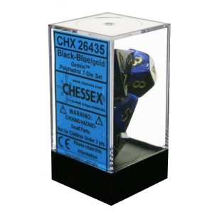 Chessex - Set 7 Dadi - Gemini Black/Blue/Gold 2