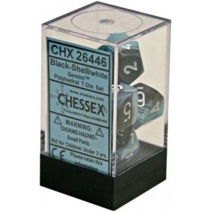 Chessex - Set 7 Dadi - Gemini Black/Shell/White 2