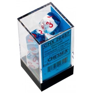 Chessex - Set 7 Dadi - Gemini Astral Blue/White/Red 2
