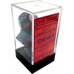 Chessex - Set 7 Dadi - Gemini Astral Black/Starlight/Red 2