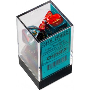 Chessex - Set 7 Dadi - Gemini Red/Teal/Gold 2