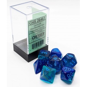 Chessex - Set 7 Dadi - Gemini Luminary Blue Blue/Light Blue 2