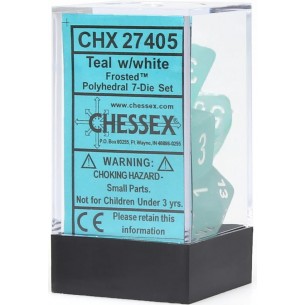Chessex - Set 7 Dadi - Frosted Teal/White 2