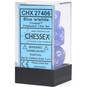 Chessex - Set 7 Dadi - Frosted Blue/White 2