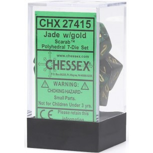 Chessex - Set 7 Dadi - Scarab Jade/Gold 2