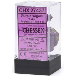 Chessex - Set 7 Dadi - Vortex Bright Purple/Gold 2