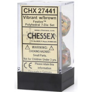 Chessex - Set 7 Dadi - Festive Vibrant/Brown 2