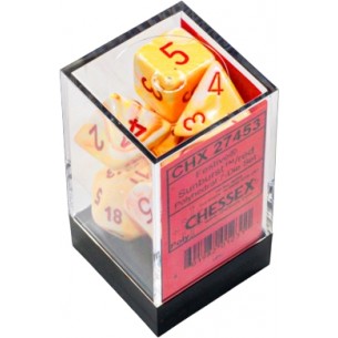 Chessex - Set 7 Dadi - Festive Sunburst/Red 2