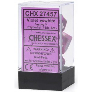 Chessex - Set 7 Dadi - Festive Violet/White 2