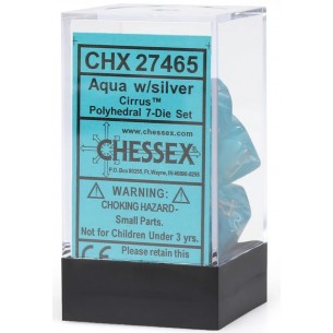 Chessex - Set 7 Dadi - Cirrus Aqua/Silver 2