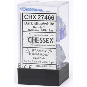 Chessex - Set 7 Dadi - Nebula Dark Blue/White 2