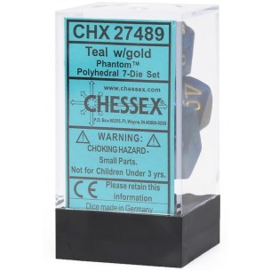 Chessex - Set 7 Dadi - Phantom Teal/Gold 2