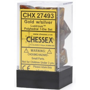 Chessex - Set 7 Dadi - Lustrous Gold/Silver 2