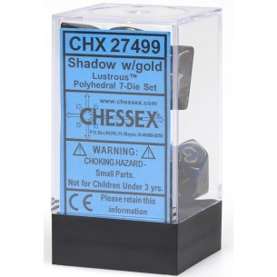 Chessex - Set 7 Dadi - Lustrous Shadow/Gold 2