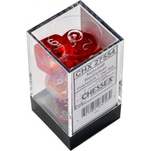 Chessex - Set 7 Dadi - Nebula Luminary Red/Silver 2