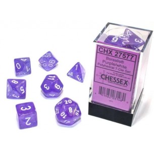 Chessex - Set 7 Dadi - Borealis Luminary Purple/White 2