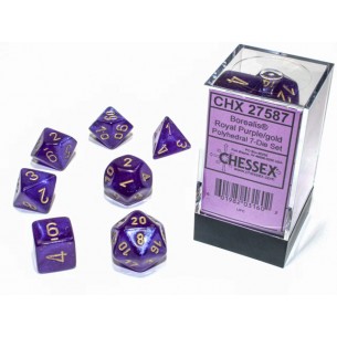 Chessex - Set 7 Dadi - Borealis Luminary Purple/Gold 2
