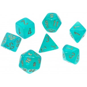 Chessex - Set 7 Dadi - Borealis Luminary Teal/Gold