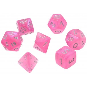 Chessex - Set 7 Dadi - Borealis Luminary Pink/Silver