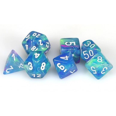 Chessex - Set 7 Dadi - Festive Waterlily/White