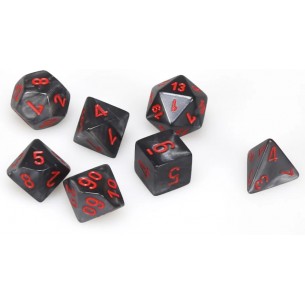Chessex - Set 7 Dadi - Velvet Black/Red