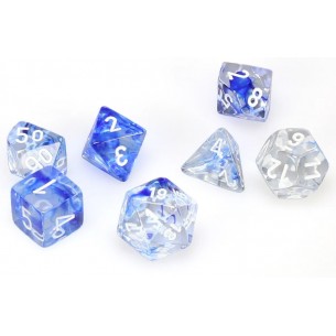 Chessex - Set 7 Dadi - Nebula Dark Blue/White