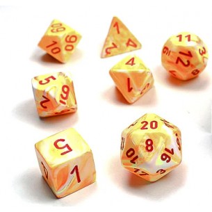Chessex - Set 7 Dadi - Festive Sunburst/Red