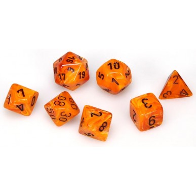 Chessex - Set 7 Dadi - Vortex Bright Orange/Black