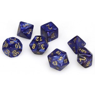 Chessex - Set 7 Dadi - Scarab Royal Blue/Gold