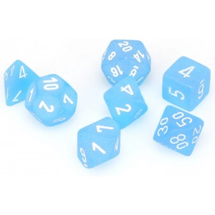 Chessex - Set 7 Dadi - Frosted Carebbean Blue/White