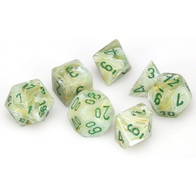 Chessex - Set 7 Dadi - Marble Green/Dark Green