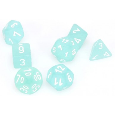 Chessex - Set 7 Dadi - Frosted Teal/White