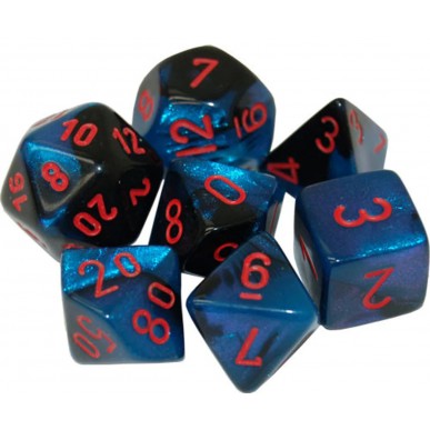 Chessex - Set 7 Dadi - Gemini Astral Black/Starlight/Red