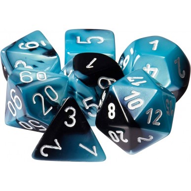 Chessex - Set 7 Dadi - Gemini Black/Shell/White