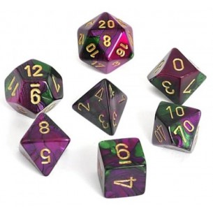Chessex - Set 7 Dadi - Gemini Green/Purple/Gold