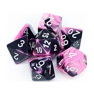 Chessex - Set 7 Dadi - Gemini Black/Pink/White