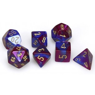 Chessex - Set 7 Dadi - Gemini Blue/Purple/Gold