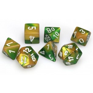 Chessex - Set 7 Dadi - Gemini Gold/Green/White