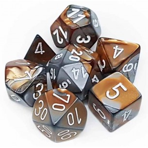 Chessex - Set 7 Dadi - Gemini Copper/Steel/White