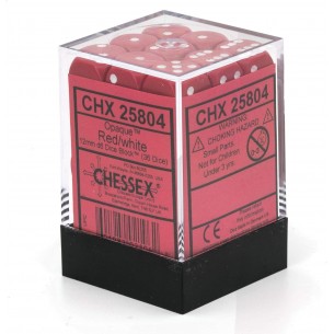 Chessex - Set 36 Dadi da 12mm - Opaque Red/White 2