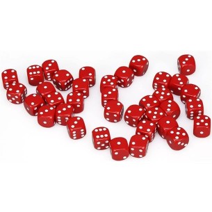 Chessex - Set 36 Dadi da 12mm - Opaque Red/White