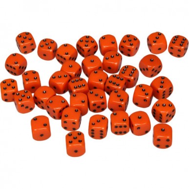 Chessex - Set 36 Dadi da 12mm - Opaque Orange/Black