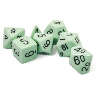Chessex - Set 7 Dadi - Opaque Pastel Green/Black