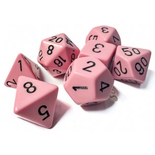 Chessex - Set 7 Dadi - Opaque Pastel Pink/Black