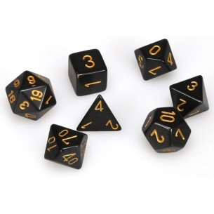 Chessex - Set 7 Dadi - Opaque Black/Gold