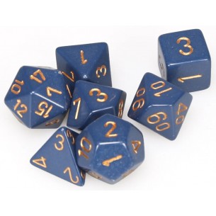Chessex - Set 7 Dadi - Opaque Dusty Blue/Gold