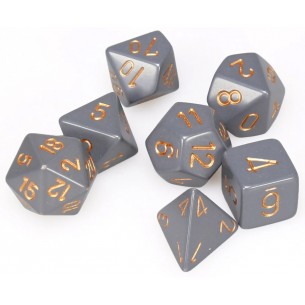 Chessex - Set 7 Dadi - Opaque Dark Grey/Copper