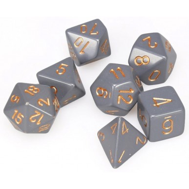 Chessex - Set 7 Dadi - Opaque Dark Grey/Copper