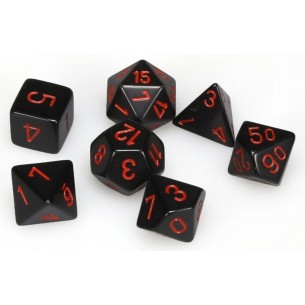 Chessex - Set 7 Dadi - Opaque Black/Red